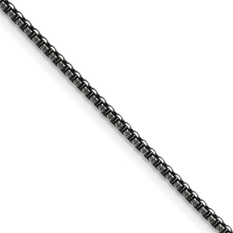 2.25mm Stainless Steel Antiqued Round Box Chain Necklace, 20 Inch